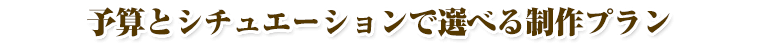予算とシチュエーションで選べる制作プラン